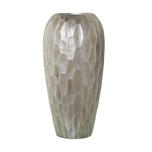 DRW Vase aus Keramik in Silber, 24 x 50 cm von DRW