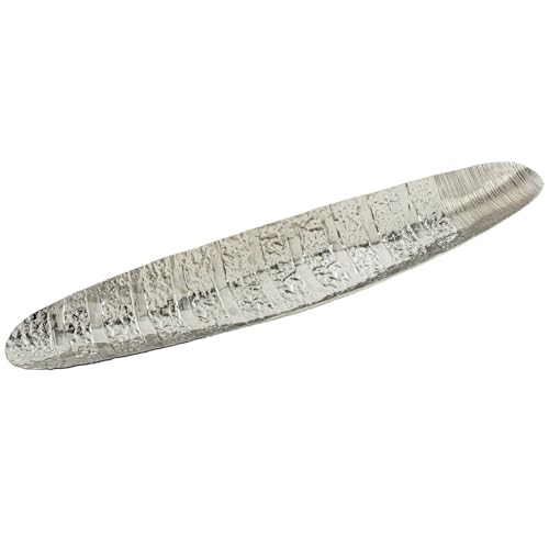 DRW Verlängertes Tablett aus Aluminium in Silber, 61 x 12,5 x 4 cm von DRW