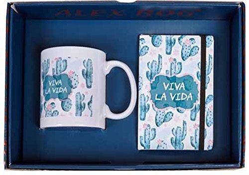 Geschenkset Tasse und Notizbuch (Viva Life Cactus) von DonRegaloWeb