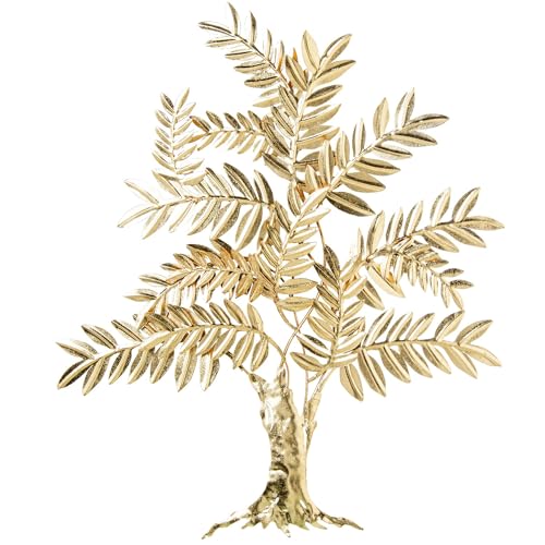 DRW Wandleuchte, Baum, Metall, goldfarben, 6,5 x 74 x 90 cm von DRW
