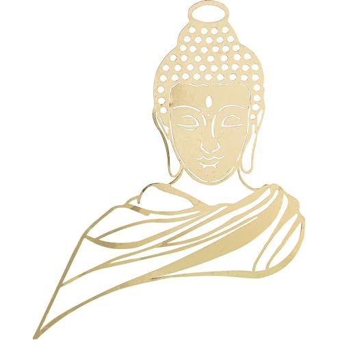 DRW Wandleuchte mit Buddha aus vergoldetem Metall, 2 x 66 x 63 cm von DRW