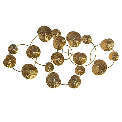 DRW Wandleuchte mit Kreisen aus Metall, goldfarben, 89 x 6 x 50 cm DRW Wandleuchte mit Kreisen aus Metall, goldfarben, 89 x 6 x 50 cm von DRW