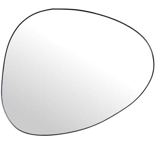 DRW Wandspiegel in Abstrakter Form, Aluminium, Schwarz, 75 x 1,7 x 64 cm von DRW