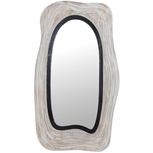 DRW Wandspiegel in Holzform, Altweiß und Schwarz, 56 x 3,5 x 99 cm DRW Wandspiegel in Holzform, Altweiß und Schwarz, 56 x 3,5 x 99 cm von DRW