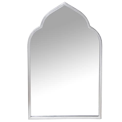 DRW Wandspiegel in arabischer Form aus versilbertem Metall, 61 x 3 x 100 cm, INT. 57 x 96 cm von DRW