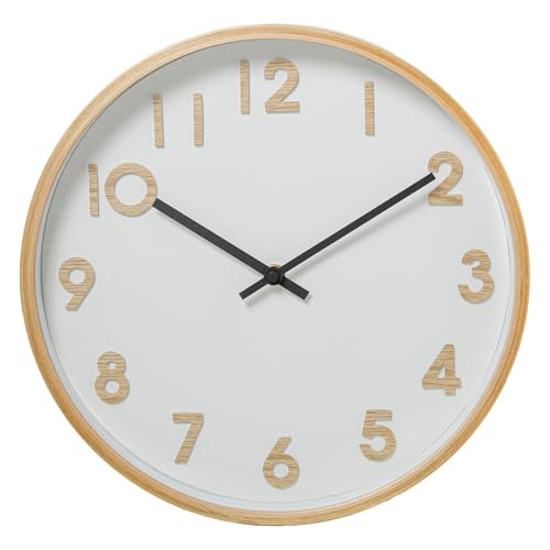 DRW Wanduhr aus Acryl mit Holz-Finish, 31,5 x 5 x 31,5 cm DRW Wanduhr aus Acryl mit Holz-Finish, 31,5 x 5 x 31,5 cm von DRW