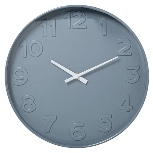 DRW Wanduhr aus Acryl mit grauem Rahmen, 30 x 4 x 30 cm von DRW