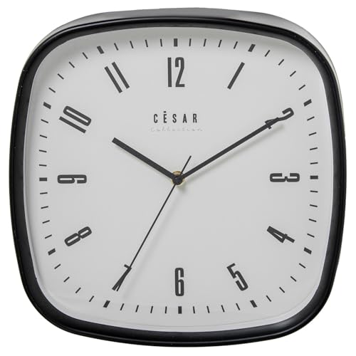 DRW Wanduhr aus Acryl mit schwarzem Rahmen, 30 x 4 x 30 cm von DRW