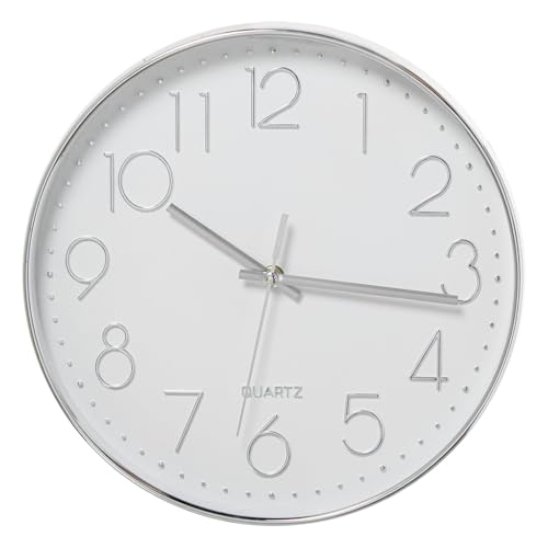 DRW Wanduhr aus Acryl mit silberfarbenem Rahmen, 30 x 4 x 30 cm von DRW