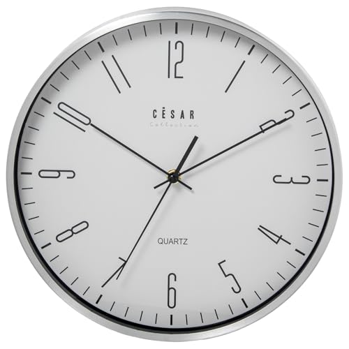 DRW Wanduhr aus Aluminium mit eloxiertem Aluminiumrahmen, 30 x 4 x 30 cm von DRW