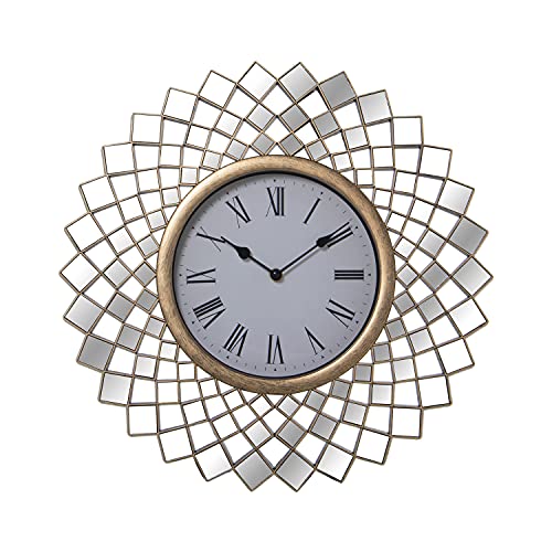 DRW Wanduhr aus Melamin in Gold mit Spiegeln, 45 x 2 cm DRW Wanduhr aus Melamin in Gold mit Spiegeln, 45 x 2 cm von DRW