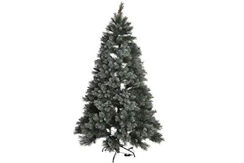 DRW Weihnachtsbaum Nevado aus PVC und 500 LEDs, 135 x 135 x 225 cm, Grün und Weiß von DRW