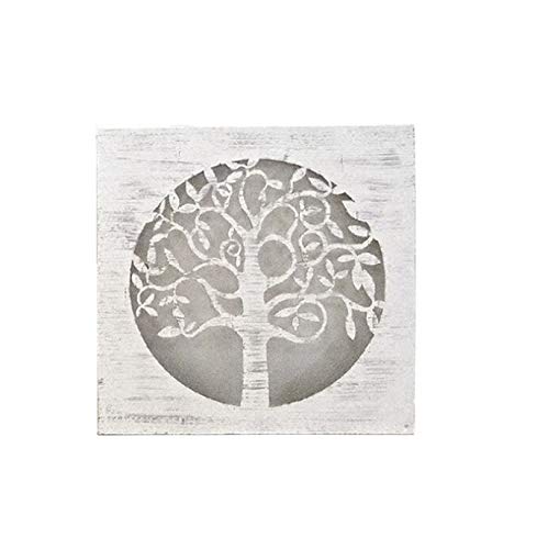 DRW Weißer Bilderrahmen Baum des Lebens, 40.00 x 3.00 x 40.00 cm von DRW