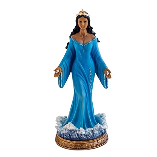 DRW Yemaya Figur stehend, Blau, handbemalt, Harz, 40 cm hoch von DRW