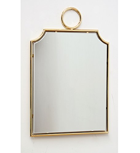 DRW - rechteckiger Spiegel mit goldfarbenem Metallrahmen, 60 x 90 cm von DRW