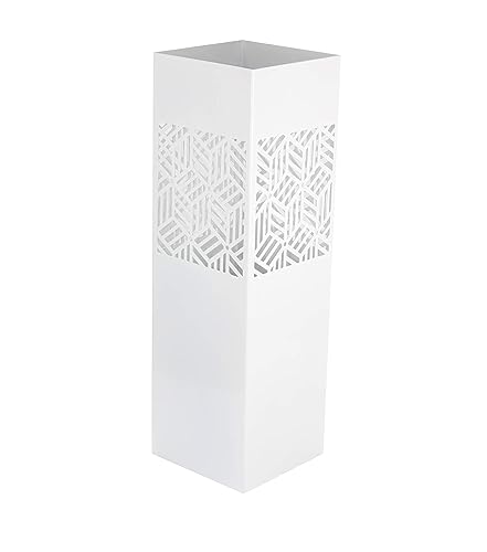 DonRegaloWeb – Regenschirmständer, quadratisch, Metall weiß 15.5x15.5x49 cm von DRW