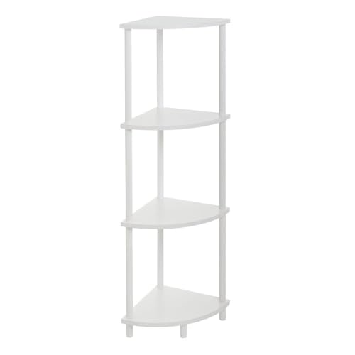 Eckregal mit 4 Böden aus MDF und Metall in Weiß Eckregal mit 4 Böden aus MDF und Metall in Weiß von DRW