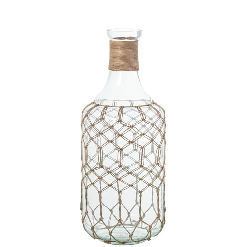 Glasflasche mit Kordel, transparent und Natur, 19 x 19 x 48 cm Glasflasche mit Kordel, transparent und Natur, 19 x 19 x 48 cm von DRW
