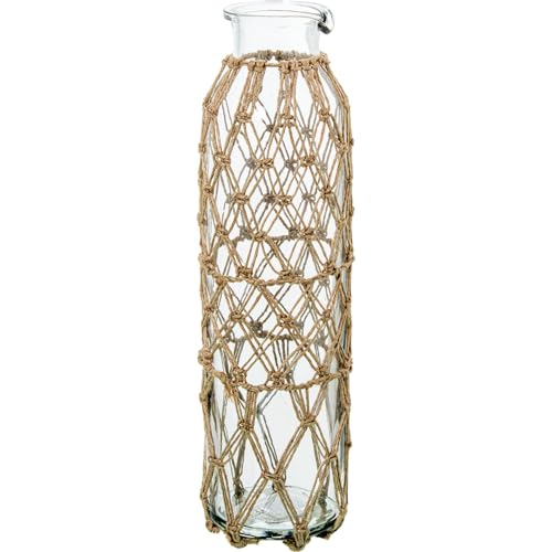 Glasflasche mit Seil in Transparent und Natur, 8 x 8 x 30 cm Glasflasche mit Seil in Transparent und Natur, 8 x 8 x 30 cm von DRW