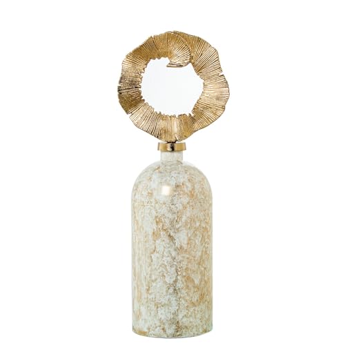 Glasvase mit festem Deckel aus goldenem Aluminium, 18 x 18 x 67 cm von DRW