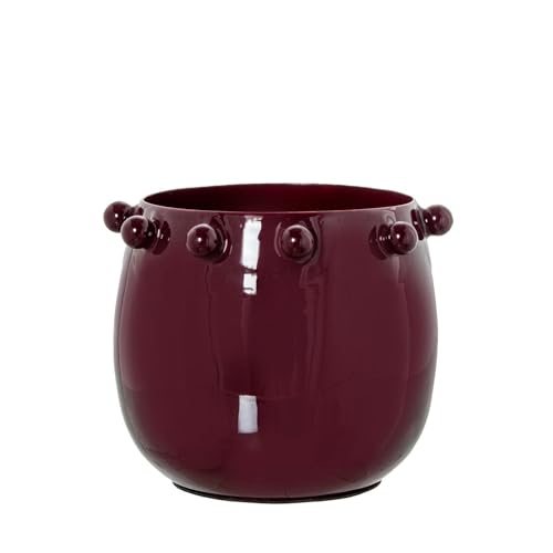 Kerzenhalter aus emailliertem Metall in Bordeaux, Ø 14 x 12 cm Kerzenhalter aus emailliertem Metall in Bordeaux, Ø 14 x 12 cm von DRW