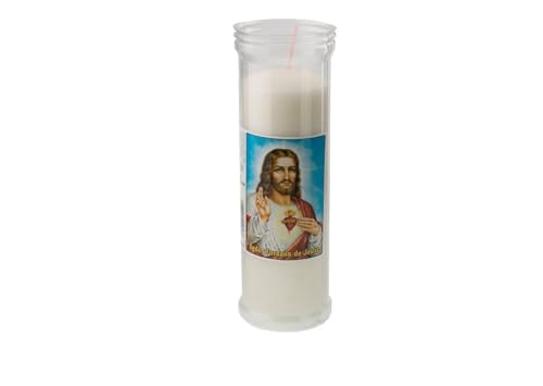 Packung mit 12 weißen Kerzen des Heiligen Herzens Jesu, 13 cm, Votivkerze für den Friedhof und Kirchen Packung mit 12 weißen Kerzen des Heiligen Herzens Jesu, 13 cm, Votivkerze für den Friedhof und Kirchen von DRW