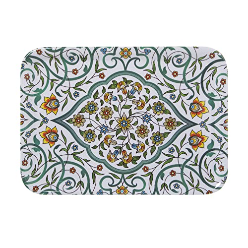 Rechteckiges Tablett aus Melamin mit arabischem Muster und Mehreren Farben, 2 x 27 x 38 cm von DRW