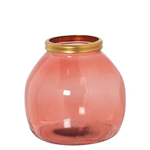 Recycelte Videogrube in Rosa mit Goldener Kante, 21 x 20 cm, Mund 10 cm Recycelte Videogrube in Rosa mit Goldener Kante, 21 x 20 cm, Mund 10 cm von DRW