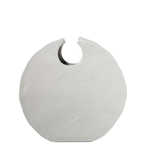 Runde Tischvase, Aluminium, Weiß, 31 x 7 x 32 cm von DRW
