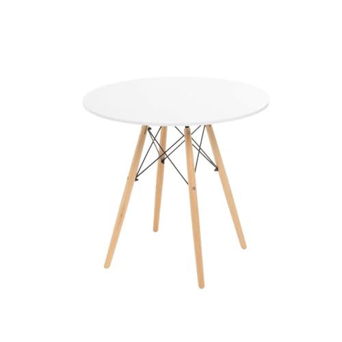 Runder Tisch aus MDF in Weiß und Natur Runder Tisch aus MDF in Weiß und Natur von DRW
