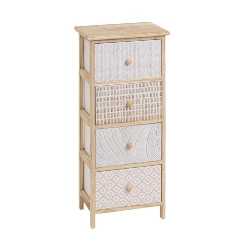 Schrank mit 4 Schubladen aus MDF Holz in Natur von DRW