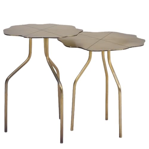 Set mit 2 Beistelltischen aus Metall in Gold, 46 x 46 x 51 cm Set mit 2 Beistelltischen aus Metall in Gold, 46 x 46 x 51 cm von DRW