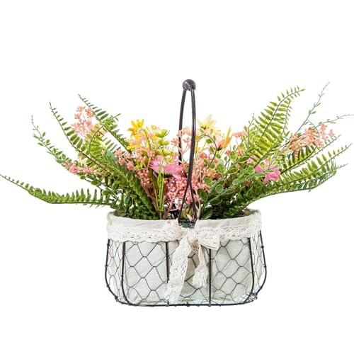 DRW Set mit 2 verschiedenen Blumenkörben aus Polyester, 30 x 40 x 50 cm von DRW