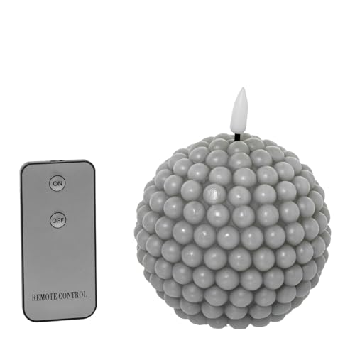 Set mit 4 Wachskerzen, mit LED und Fernbedienung, Grau, 10 x 10 x 9 cm Set mit 4 Wachskerzen, mit LED und Fernbedienung, Grau, 10 x 10 x 9 cm von DRW