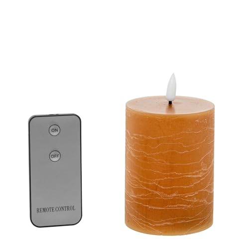 Set mit 4 Wachskerzen mit LED und Fernbedienung, Bonbonfarben, 7,5 x 7,5 x 10 cm von DRW