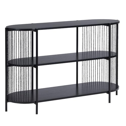 Sideboard mit 3 Einlegeböden aus MDF und Metall in Schwarz von DRW