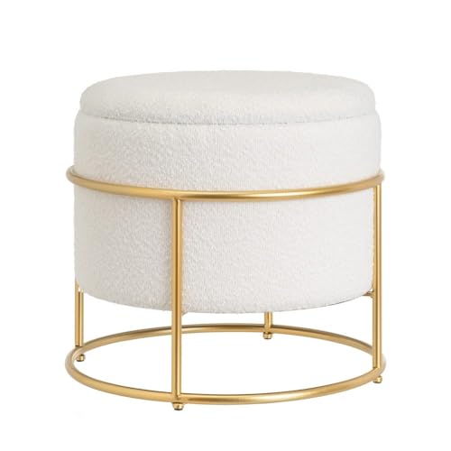Sitzsack Arcon aus Stoff, MDF und Metall in Roh- und Goldfarben von DRW