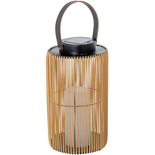 Solarlaterne für den Tisch oder den Boden aus Holz und Metall natur und schwarz mit LED-Kerze 21 x 21 x 54 cm Solarlaterne für den Tisch oder den Boden aus Holz und Metall natur und schwarz mit LED-Kerze 21 x 21 x 54 cm von DRW