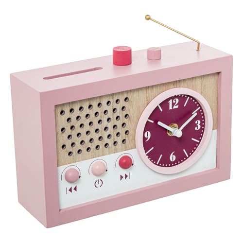 DRW Spardose aus Holz in Radio-Form in Rosa und Natur, 18 x 7 x 22 cm DRW Spardose aus Holz in Radio-Form in Rosa und Natur, 18 x 7 x 22 cm von DRW
