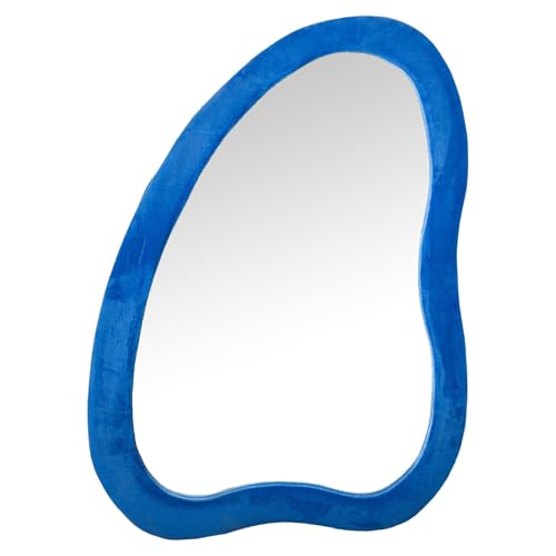 Standspiegel in Form von MDF und Samt in Blau, 68 x 4 x 90 cm Standspiegel in Form von MDF und Samt in Blau, 68 x 4 x 90 cm von DRW