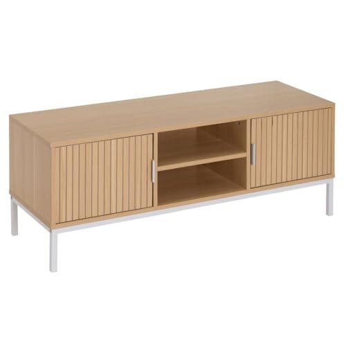 TV-Schrank mit 2 Türen aus PB und Metall in Natur TV-Schrank mit 2 Türen aus PB und Metall in Natur von DRW