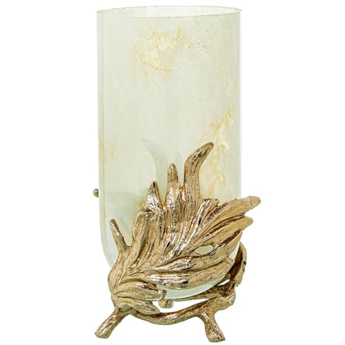 Teelichthalter aus Glas mit goldfarbenem Aluminiumboden, 20 x 15 x 34 cm Teelichthalter aus Glas mit goldfarbenem Aluminiumboden, 20 x 15 x 34 cm von DRW