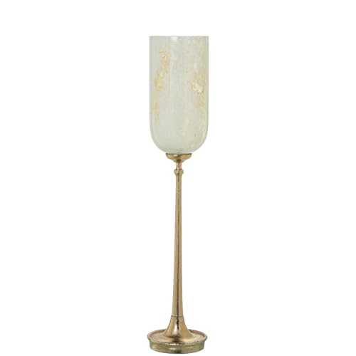 DRW Teelichthalter aus Glas mit goldfarbenem Aluminiumfuß, 15 x 15 x 78 cm DRW Teelichthalter aus Glas mit goldfarbenem Aluminiumfuß, 15 x 15 x 78 cm von DRW