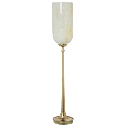 DRW Teelichthalter aus Glas mit goldfarbenem Aluminiumfuß, 15 x 15 x 86 cm DRW Teelichthalter aus Glas mit goldfarbenem Aluminiumfuß, 15 x 15 x 86 cm von DRW