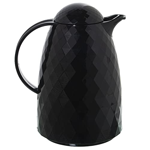 Thermoskanne aus Polypropylen und Glas, 1 l, Schwarz, 24 x 19 x 15 cm von DRW