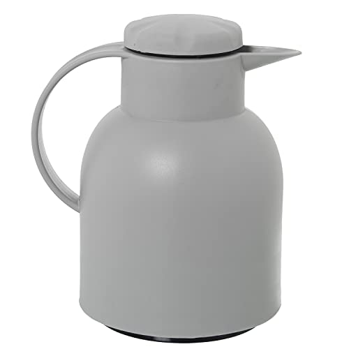 Thermoskanne aus Polypropylen und Glas, 1 l, weiß, 23 x 20 x 15 cm von DRW