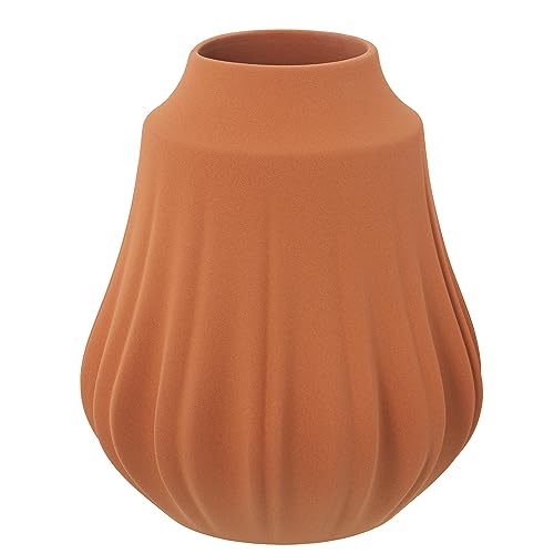 Tischvase aus Keramik, Terrakotta, matt, 21 x 24 cm, Öffnung 8,5 cm von DRW