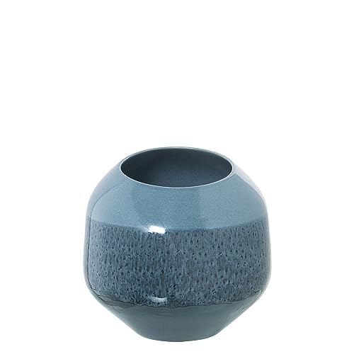 Tischvase aus Keramik, dreifarbig, Blau, 23 x 23 cm von DRW