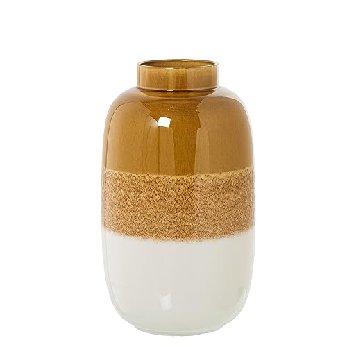 Tischvase aus Keramik, dreifarbig, Braun und Weiß, 20 x 34 cm Tischvase aus Keramik, dreifarbig, Braun und Weiß, 20 x 34 cm von DRW