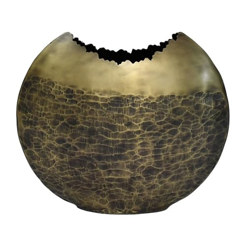 Tischvase aus Messing in Antikgold, 38 x 14 x 33,5 cm von DRW
